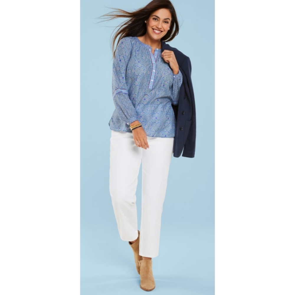 Talbot White High Waist Straight Leg Ankle Jeans